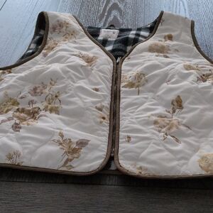 Woolrich Floral Vest with Black Plaid Lining